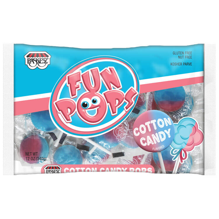Kosher Cotton Candy Lollipops 12oz koshergoumet
