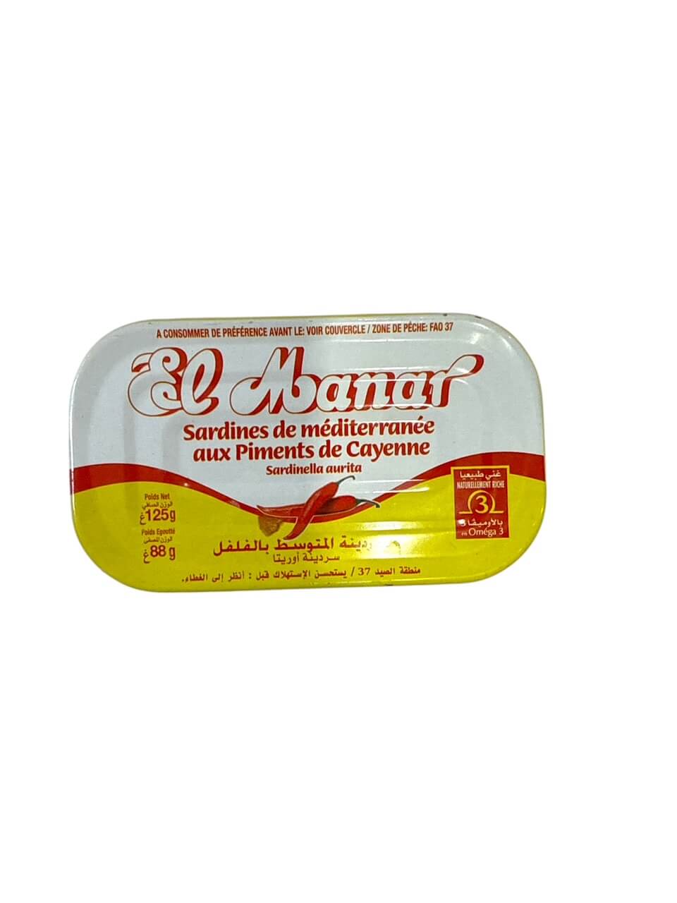 El Manar Kosher Sardines with Cayenne Pepper 125g